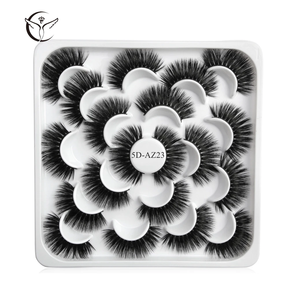 Mink eyelashes 3d mink hair eyelashes10 pairs long makeup 3d faux nature fake lashes extension false eyelashes Wholesale(10P - Цвет: 5D-AZ23