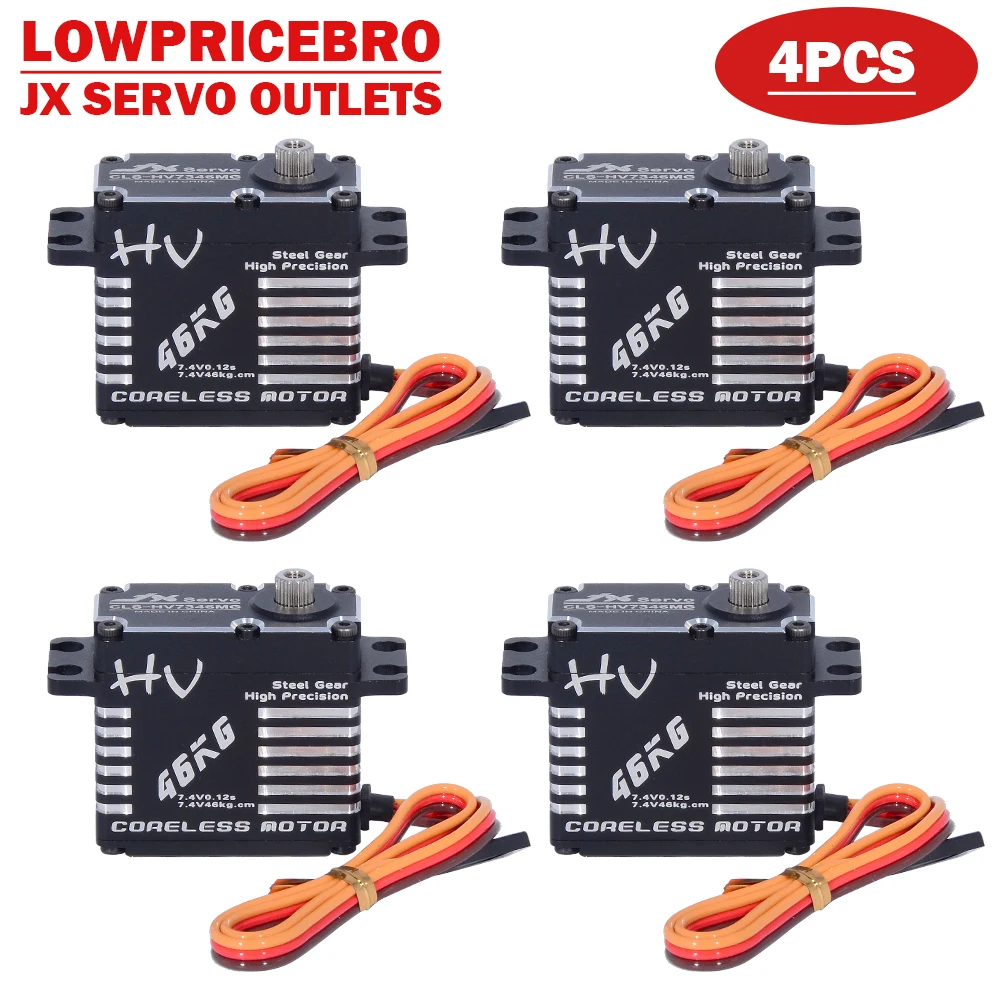 4 шт. JX CLS-HV7346MG 46 кг бессердечные высокоточные стальные шестерни полный ЧПУ цифровой сервопривод для RC автомобилей гусеничный RC лодка самолет робот - Цвет: 4PCS CLS-HV7346MG