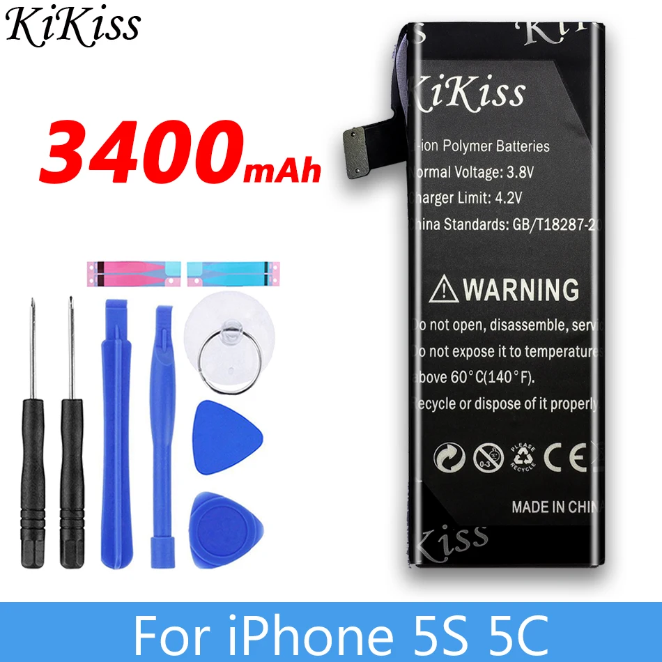 KiKiss батарея для Apple iPhone SE 4S 5S 5C 6 7 сменная батарея для iPhone iPhone6 iPhone7 iPhone5S батареи для мобильных телефонов - Цвет: For iPhone 5S 5C