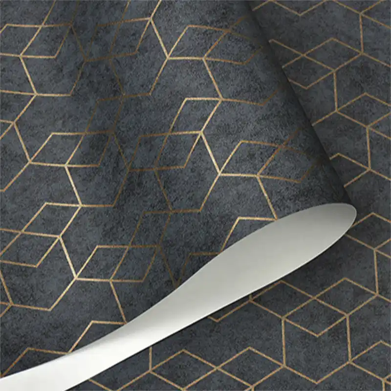 Papel Tapiz Gris Oscuro De Lujo Geometrico Rollo De Papel De Pared
