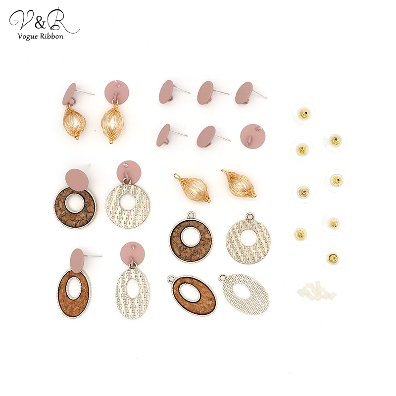 

DIY Handmade Jewelry Making Crok Woods Simulated Pearl Bead Charms Pendants Drop Dangle Earring set Components Fashion DIY-147