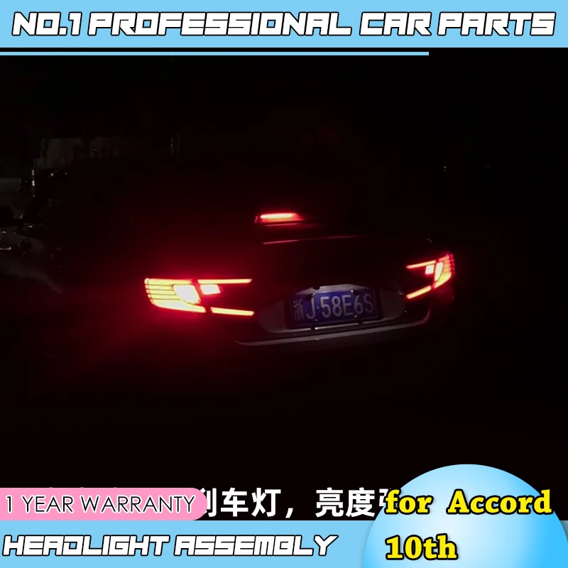 car accessorie for Accord TailLights 2018 2019 Accord 10th LED TailLight LED Rear Lamp LED DRL+Brake+Park+Signal+Reversing light zapadnyj park