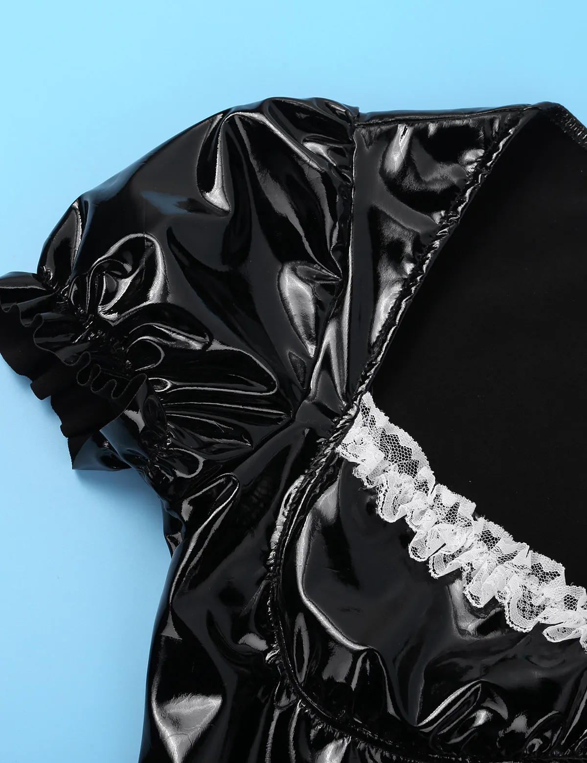 Сексуальные костюмы на Хэллоуин для женщин французская Униформа горничной, косплей, милое сердце кожаное боди с леопардом боди наборы латексная одежда горничной Femme