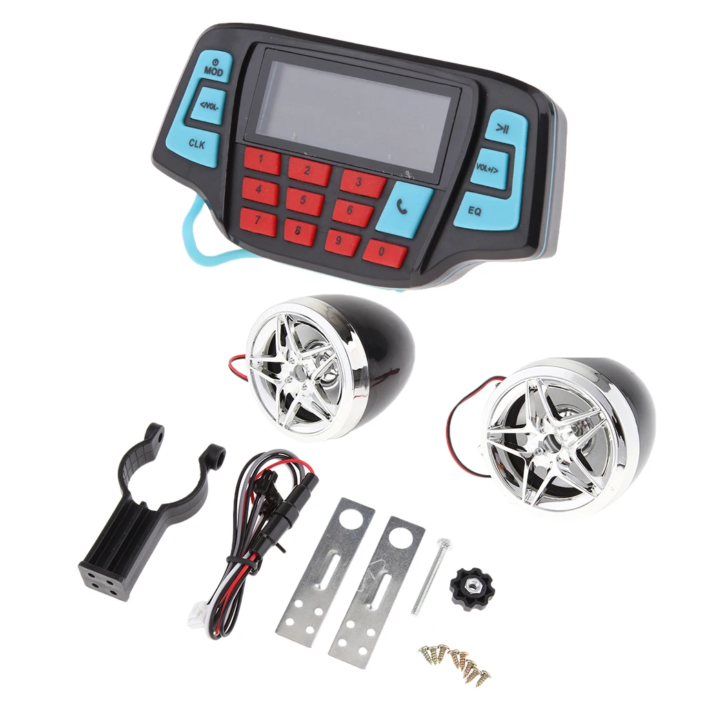 

UTV ATV Motorcycle AMP Speakers USB Audio System Stereo Waterproof Bluetooth