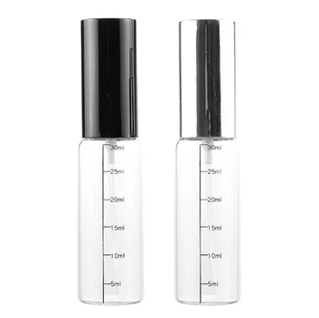 

100pcs 30ml Transparent Scale Glass Bottle Spray Lotion Pump Portable Refillable Perfume Bottle Travelling Containers Bottles