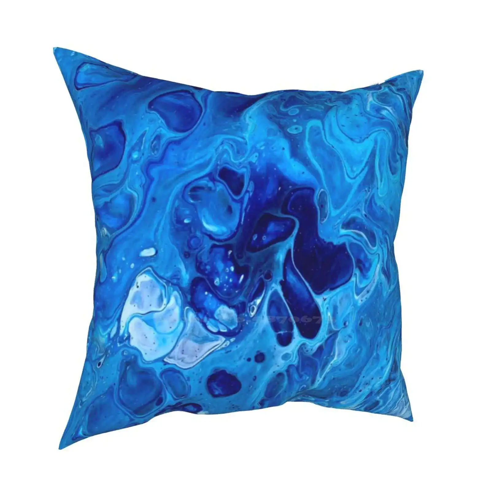 Blue Lava Throw Cushion Fodera Per Cuscino Blue Lava Blue Sea Ocean Pittura Acrilica Astratta Acrilico Water Lava Flow Lozione Beach