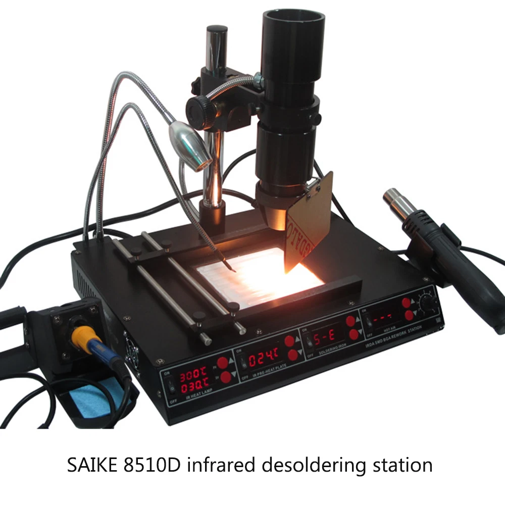

SAIKE 8510D Multi-function Infrared Hot Air Dismantling Welding Platform Universal Lighting Spotlight 5 in 1 bga rework station