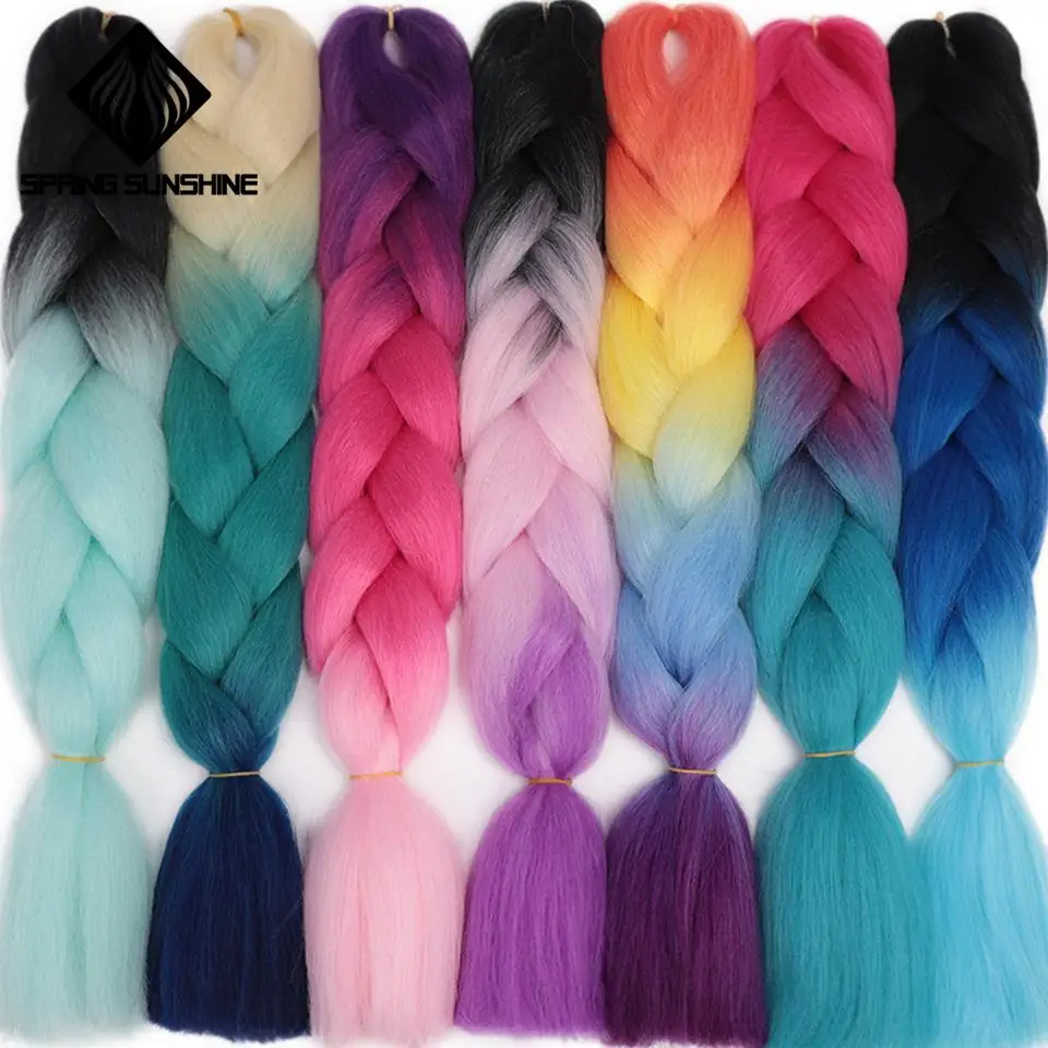 

Spring sunshine 24'' Long Strands Ombre Jumbo Synthetic Braiding Hair Crochet Hair Extensions Jumbo Braids Hairs