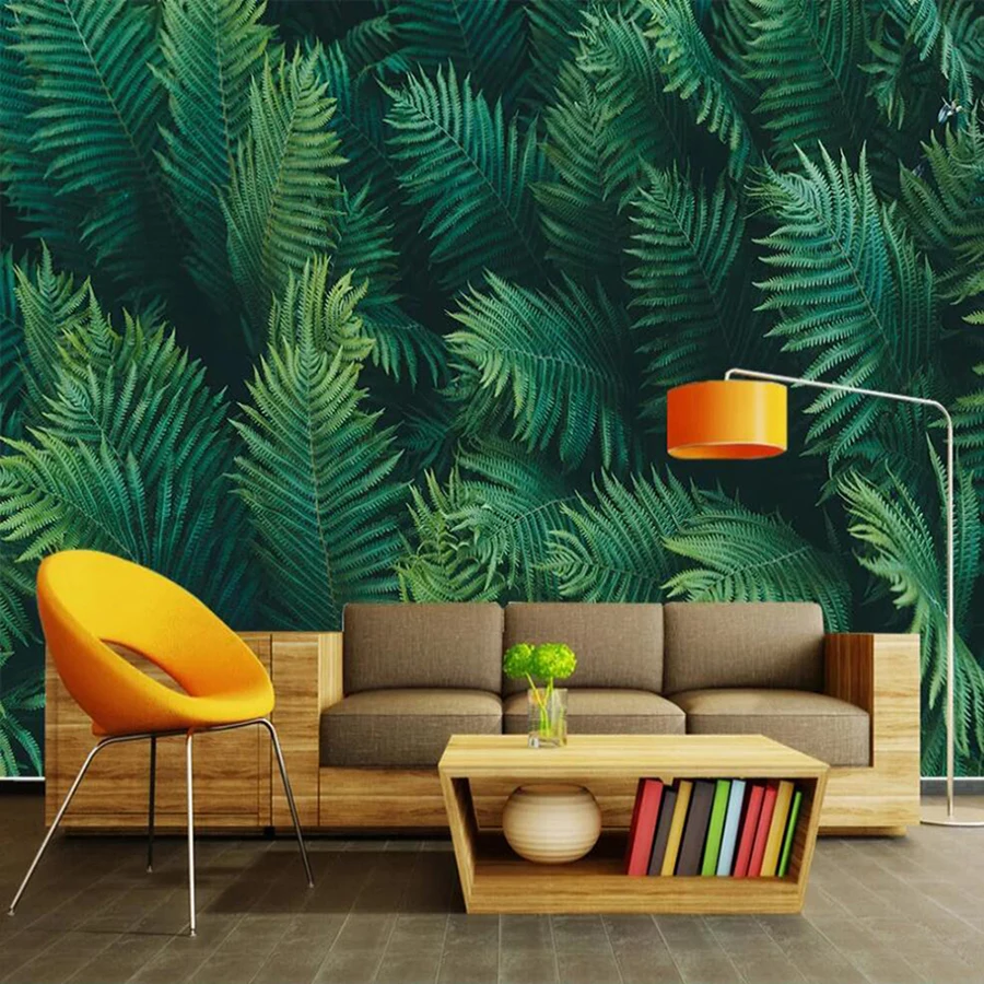 

Drop Shipping Custom 3D Mural Wallpaper Tropical Forest Banana Leaves Photo Murals Living Room Cafe Background Wall Paper