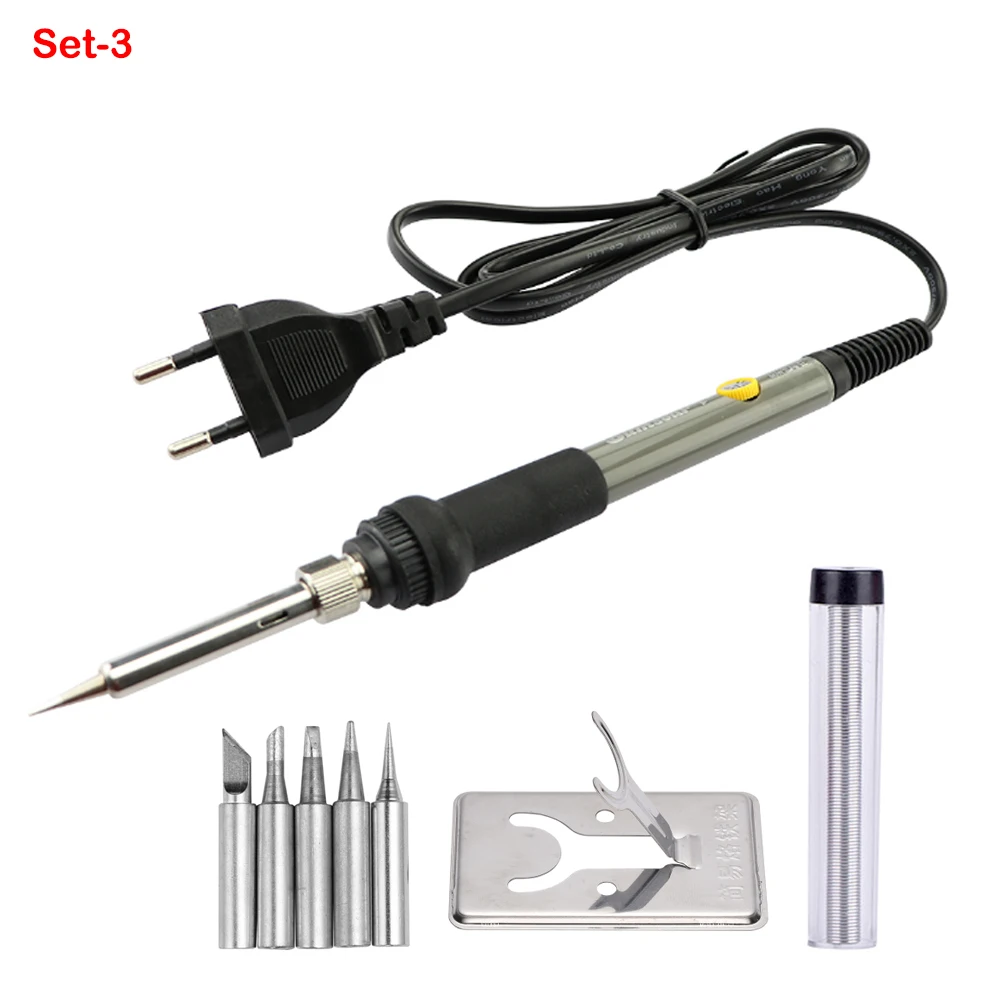 hot air soldering Electric Soldering Iron 60W Adjustable Temperature Soldering Iron Tips Welding Solder Tools Ceramic Heater Ddesoldering Pump Set electric soldering irons