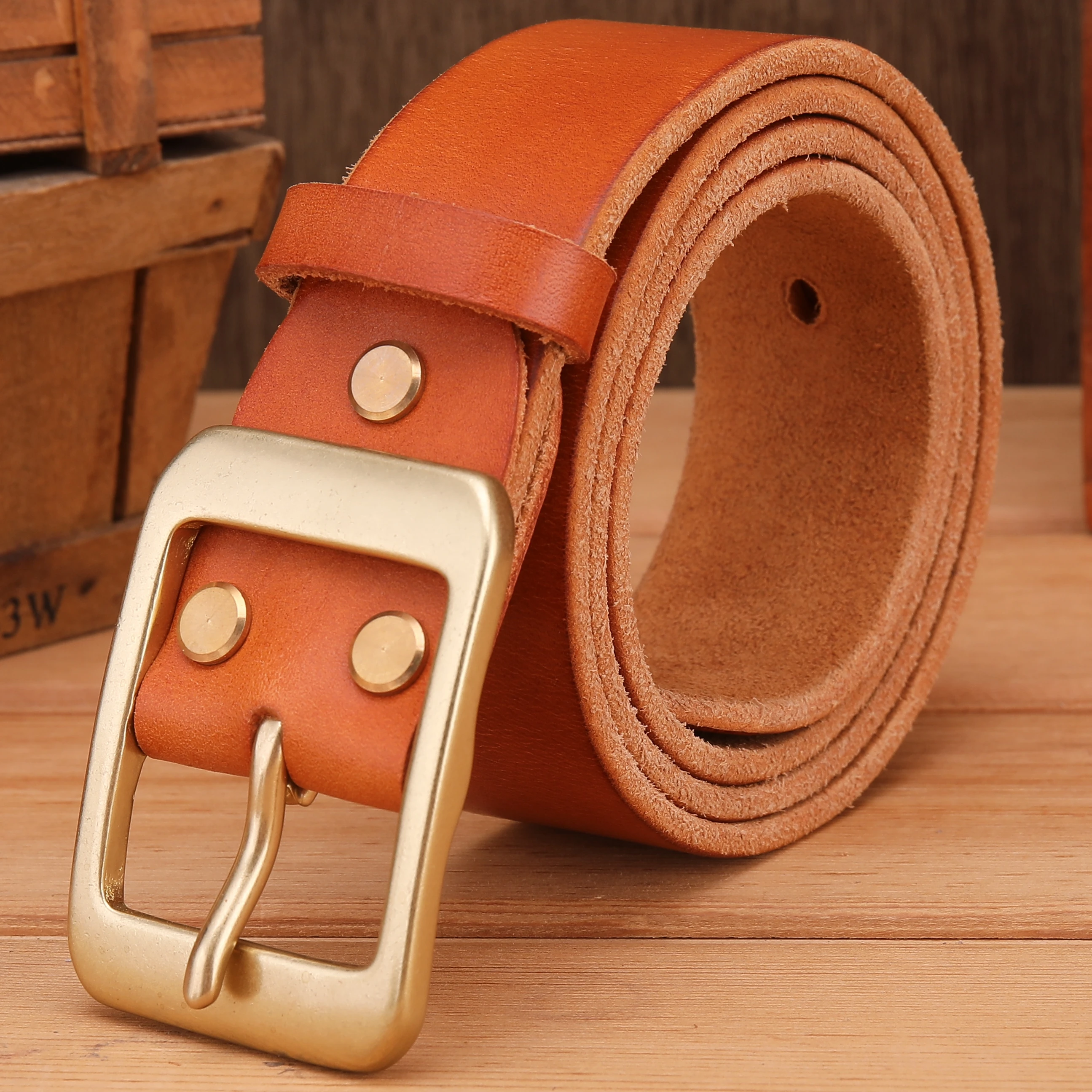 Solid brass buckle real leather strap soft men belts luxury 100