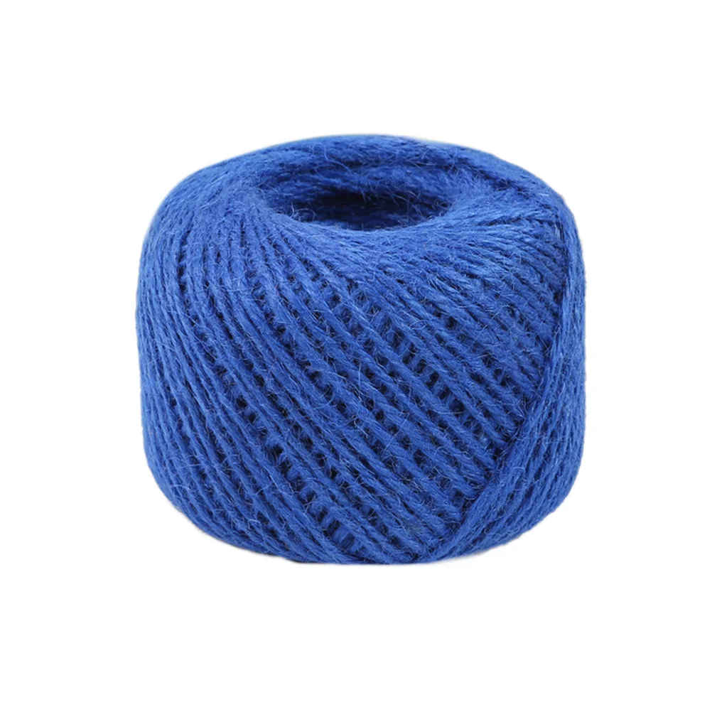 Dark Blue 50 м/рулон диаметром 2 мм джутовый шпагат натуральный Тэги в стиле рустик обертывание Свадебные украшения ремесла веревочный шнур события подарочная упаковка поставки - Цвет: Dark Blue