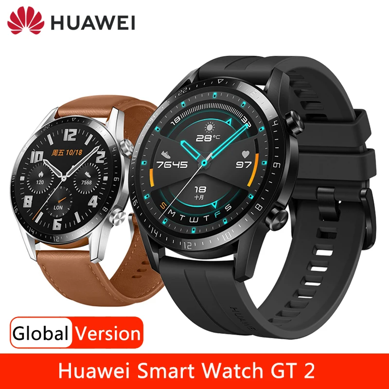 Смарт часы HUAWEI GT 2 46m, кислородные Смарт часы с аккумулятором 14 дней, GPS, Bluetooth, трекер сердечного ритма, 5ATM, водонепроницаемые|Смарт-часы|   | АлиЭкспресс