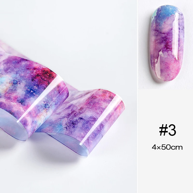10 листов Фольга для ногтей фиолетовый розовый звездное небо смешанные цвета переводные наклейки для ногтей художественные украшения сделай сам наклейки для ногтей слайдеры дизайн - Цвет: M