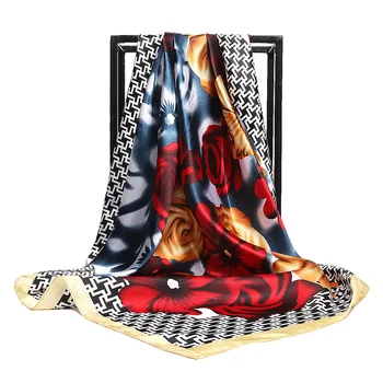 

2020 Luxury Brand 90cm Bandana Real Fabrics Silk Scarves Headscarf Fashion Scarf Women blanket infinity chiffon hijab