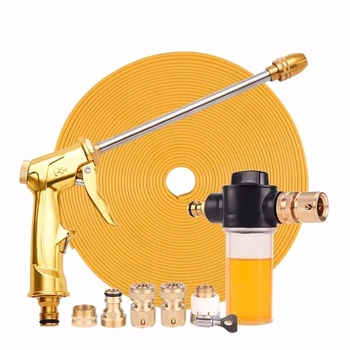 

High Pressure Power Washer Foam Copper Water Gun Long Nozzle Spray Sprinkler Cleaning Garden Tool Water Flower Jet Watering Kit