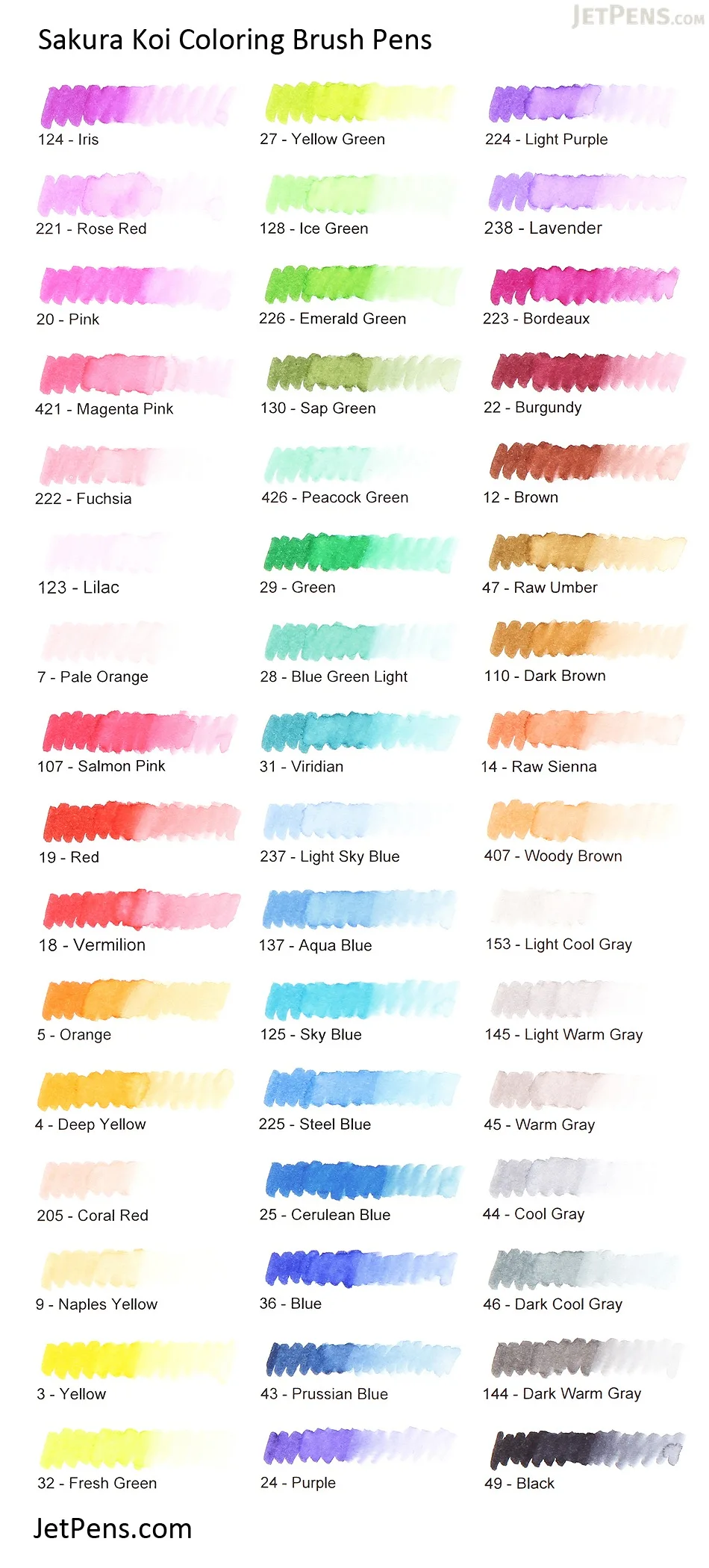 Sakura Koi Brush Pens Watercolor Soft Markers Lettering Pens 49 Colors lettering pens calligraphy brush pens colored pens