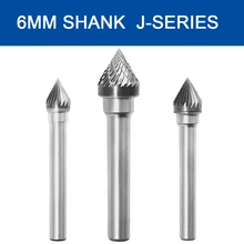 

6mm Shank Tungsten Steel Drill Bits Rotary Burrs Metal Grinding Woodworking Milling Cutters Single Double Groove Grinding Head