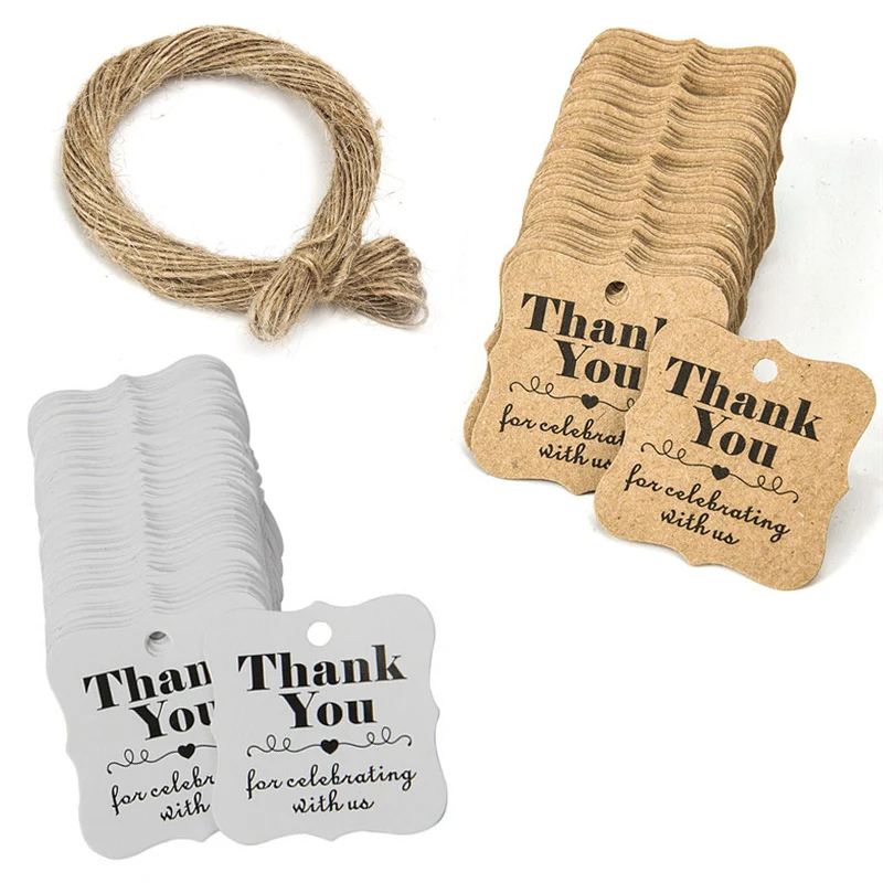 Крафт Спасибо бирки для свадебного украшения вечерние сувениры Подарочные