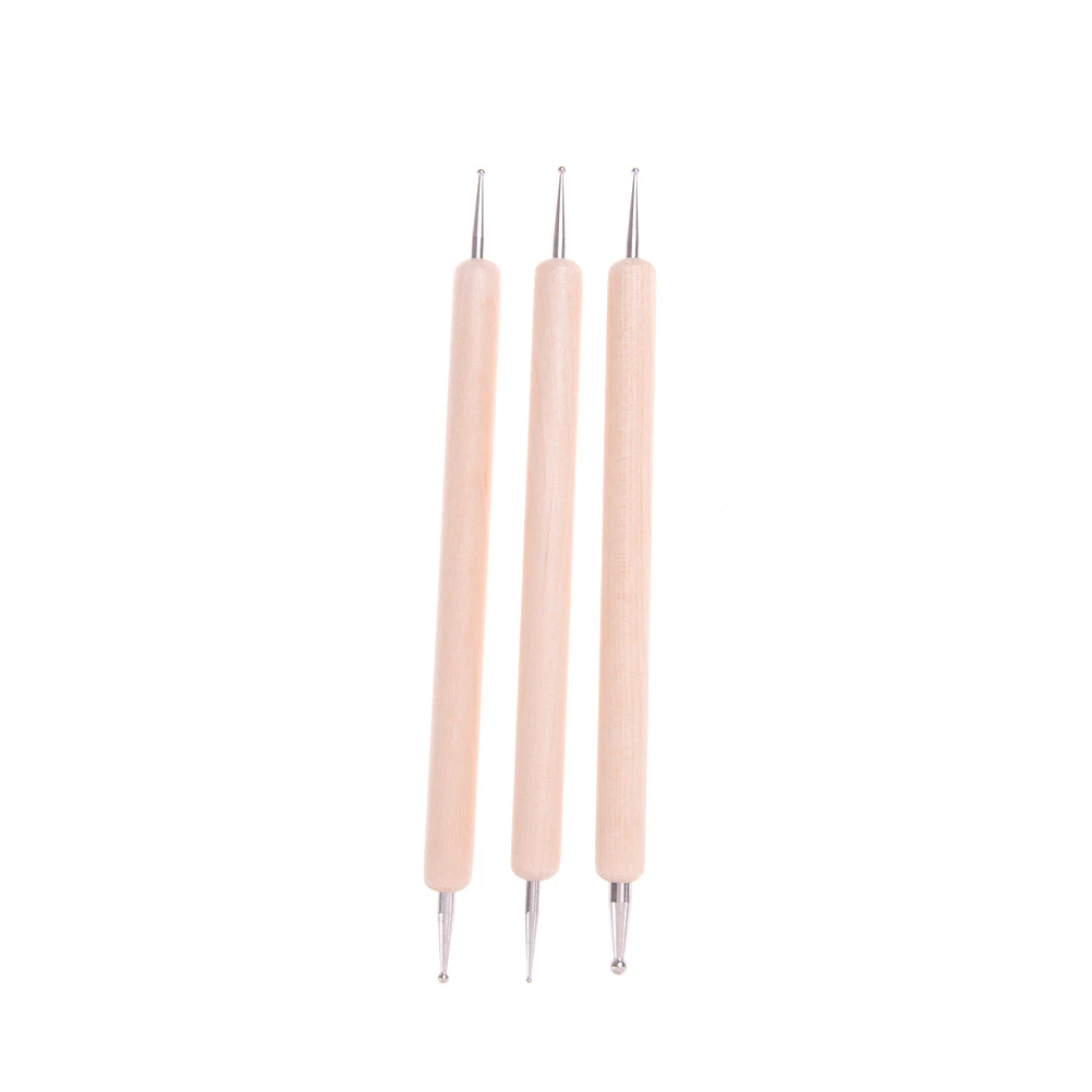 3Pcs Embossing Pattern Clay Sculpting Modeling Making Pottery Ceramic Tools Ball Styluses Tool For Polymer Clay Tool Kit