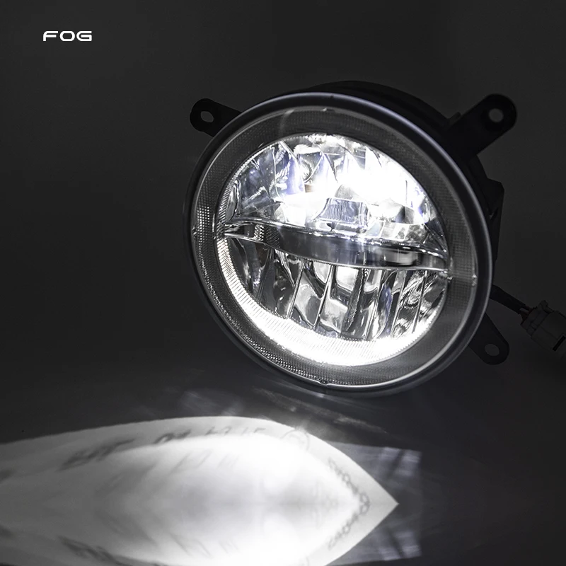 Fit For Ford Mustang GT 05-09 Center Hood Grille Led Driving Fog Lights W/ DRL Halo Daylights Car-Styling