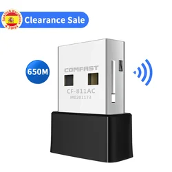Adaptateur USB sans fil 100 M bps, carte réseau double bande 650 GHz/2.4GHz pour récepteur Wifi PC Compatible avec 5.8. 11ac/b/g/n, 802 pièces 
