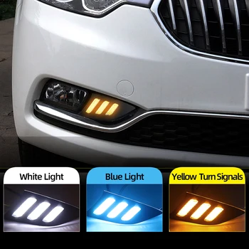 

Car Flashing 2Pcs LED Daytime Running Light Fog Lights For KIA K3 2013 2014 2015 2016 led DRL day light with yellow turn signal