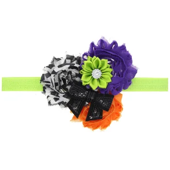 

Mini Bow Zephyr Chiffon Flower Rose Feather Baby Headwear Halloween Headband For Girls Hair Accessories Holiday Party