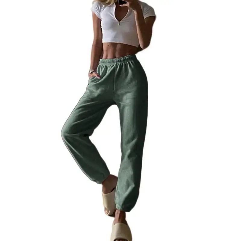 Summer women's sports pants high waist elastic waist all-match casual leggings jogging yoga pants
