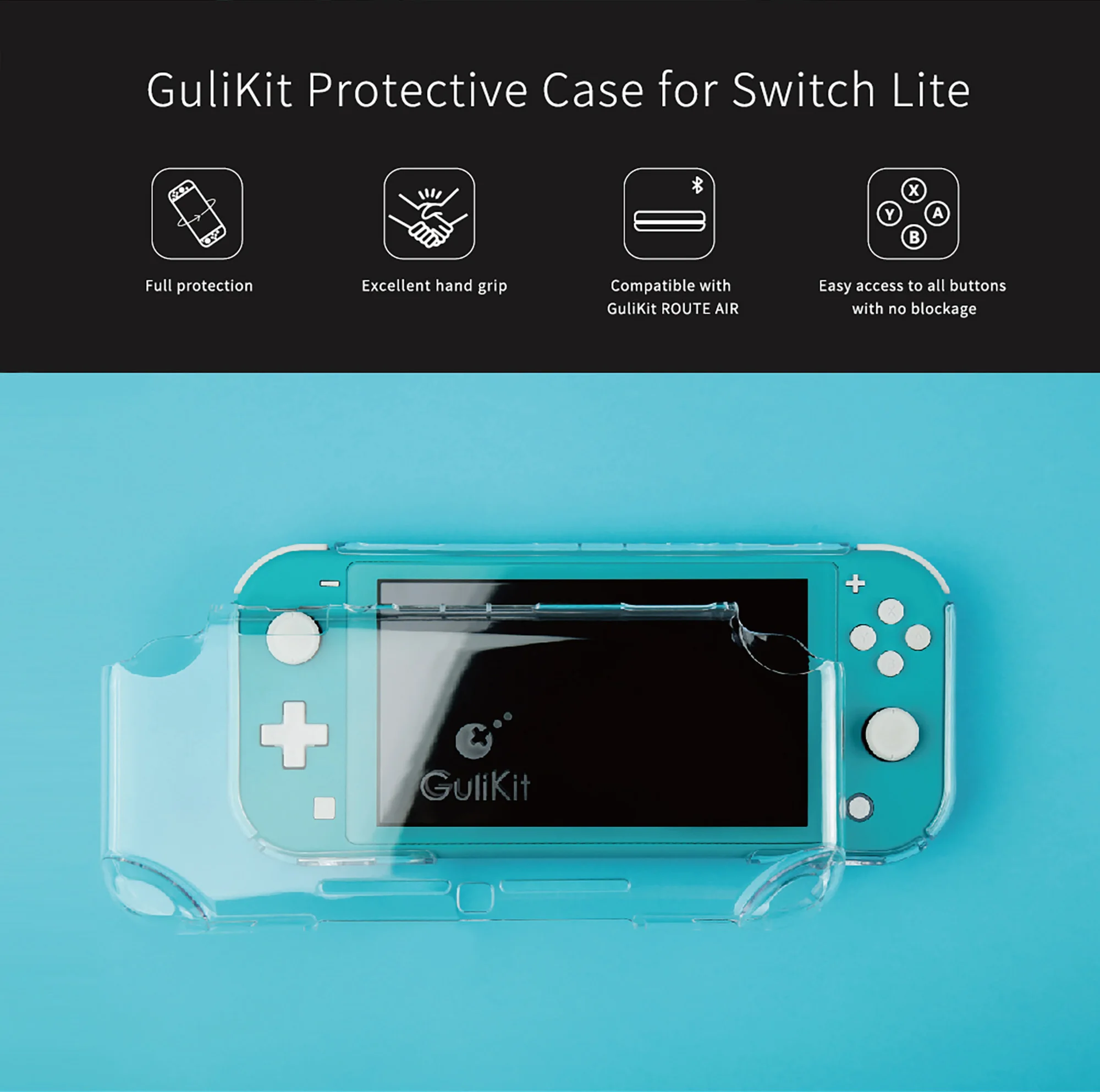 Чехол Gulikit Crystal для nintendo Switch Lite, мягкий силиконовый защитный чехол для Switch Lite, чехол для портативной игровой консоли