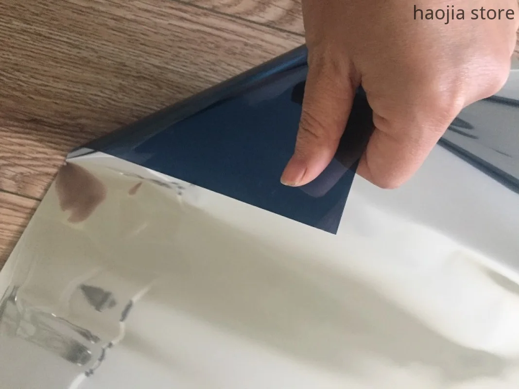 Светильник на солнечной батарее, УФ-отражающая односторонняя декоративная стеклянная пленка, темно-синяя Серебряная зеркальная изоляционная оконная пленка