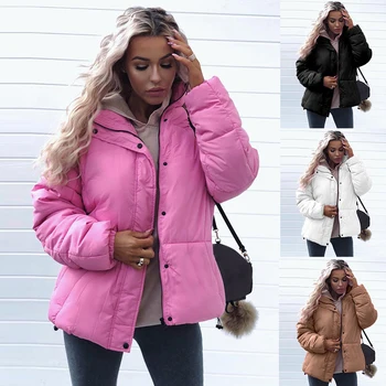

BKLD Casual Thick Parka Plus Size Winter Warm Fashion Outerwear Coats Women 2019 New Streetwear Solid Coats And Jackets Female
