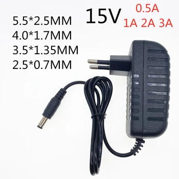 

1PCS AC/DC Adapter DC 15V 0.5A 1A 1.5A 2A 3A AC 100-240V Converter Adapter Power 15 V Volt Charger Power Supply EU US Plug