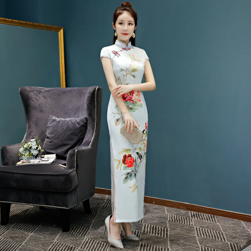 Традиционное повседневное современное китайское платье Чонсам с коротким рукавом, свадебное Ципао, китайское платье, Vestidos, размер M-3XL