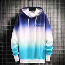 

Men Winter Long Sleeve O Neck Gradient Color Hoodie Thick Warm Sweatshirt Top