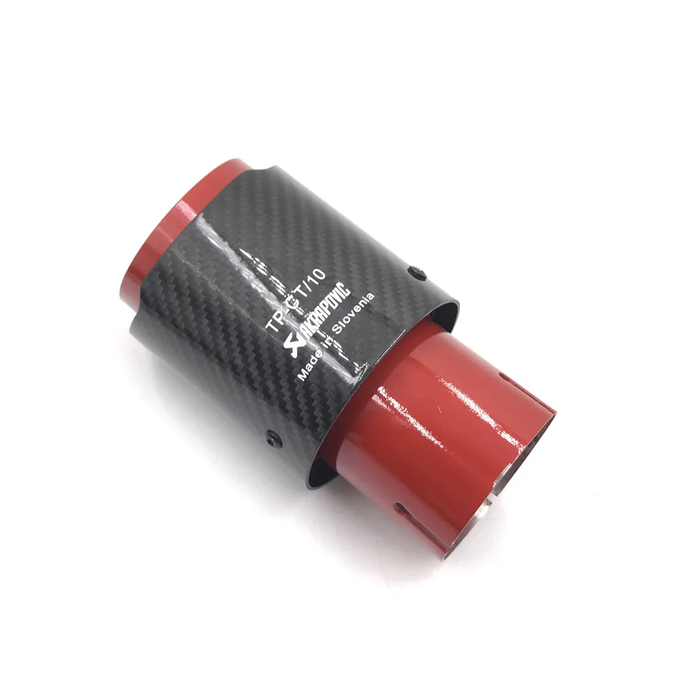 1 шт. AKRAPOVIC глянцевый карбоновый глушитель Советы+ оранжевый красный синий нержавеющая сталь для автомобиля аксессуары Углеродные выхлопные наконечники