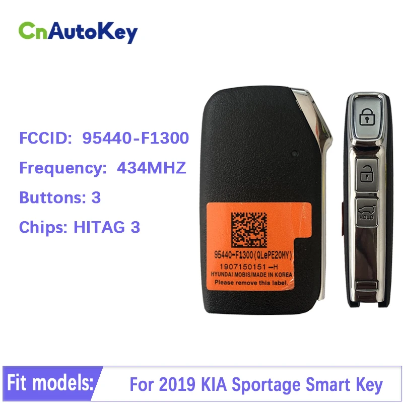 Cn051096 Aftermarket 3 Pulsante Per 2019 Kia Sportage Smart Remote Auto Key Control Fob Con 433Mhz Fccid 95440-F1300