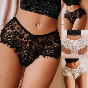 

Women's summer underwear Beach underwear Lady's underwear low waist lace pattern solid color underwear