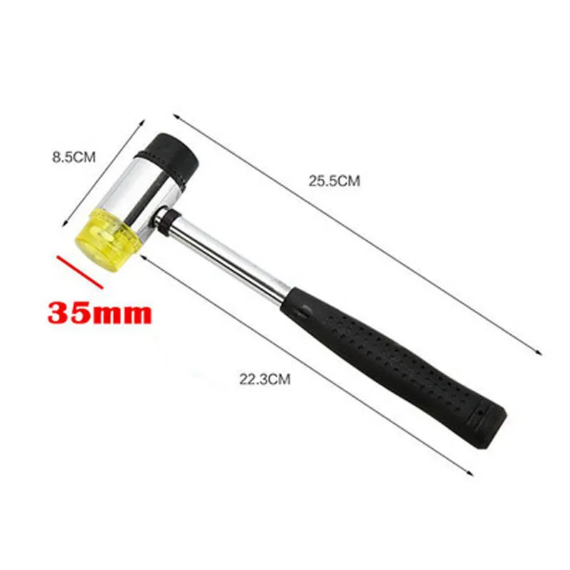 Double-Face Rubber Mallet with Soft and Hard Tips, Non-Slip Rubber Handle for Soap Making , Leather Crafts, Jewelry Tools