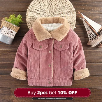 

Menoea Baby Girls Winter Coats 2020 Kids Solid Color Casual Parkas Long Sleeve Warm Outerwear Boys Corduroy Clothes Thick Suits