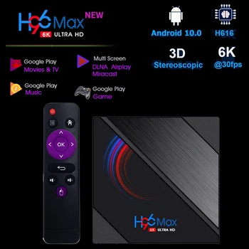

H96 MAX Smart TV Box Android 10 Allwinner H616 Quad Core 4GB 64G 2.4G 5.8G Dual WIFI 4K 3D BT4.0 Youtube Reproductor Set Top Box