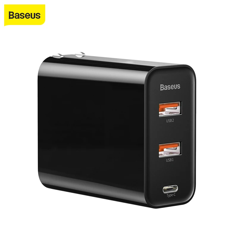 Baseus 60 Вт Usb зарядное устройство usb type-C быстрое двухдиапазонный слот и адаптер США