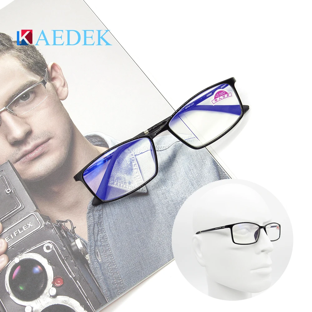 

KAEDEK Anti Blue Light Finished Myopia Glasses Men Women Metal Half Frame Eyeglasses Sutdent Short Sight -0~ -6.0 Diopter