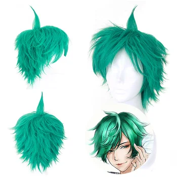 

Anime Cosplay Wig Penta Storm Zhuang Zhou Onion Green Fluffy Anti-Warp Cos Short Hair free shipping