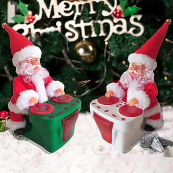 

Hot New Santa Claus Singing Musical Santa Claus Plays The Piano Guitar Drumming Christmas Electric Music Doll Home Decoration