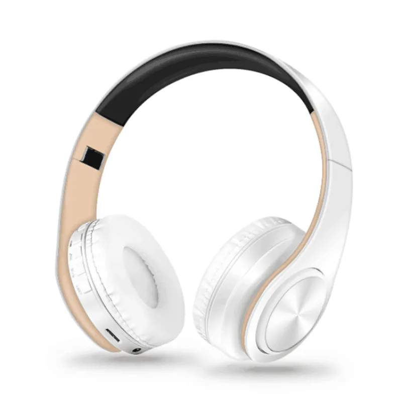 B7 беспроводные наушники Bluetooth гарнитура складные наушники регулируемые наушники с микрофоном для ПК мобильного телефона Mp3 - Цвет: White Gold