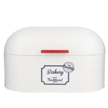 

Holder Retro Large Capacity Home Snack Clamshell Bread Box Kitchen Storage Decorative Roll Top Organizer Dustproof Metal Bin