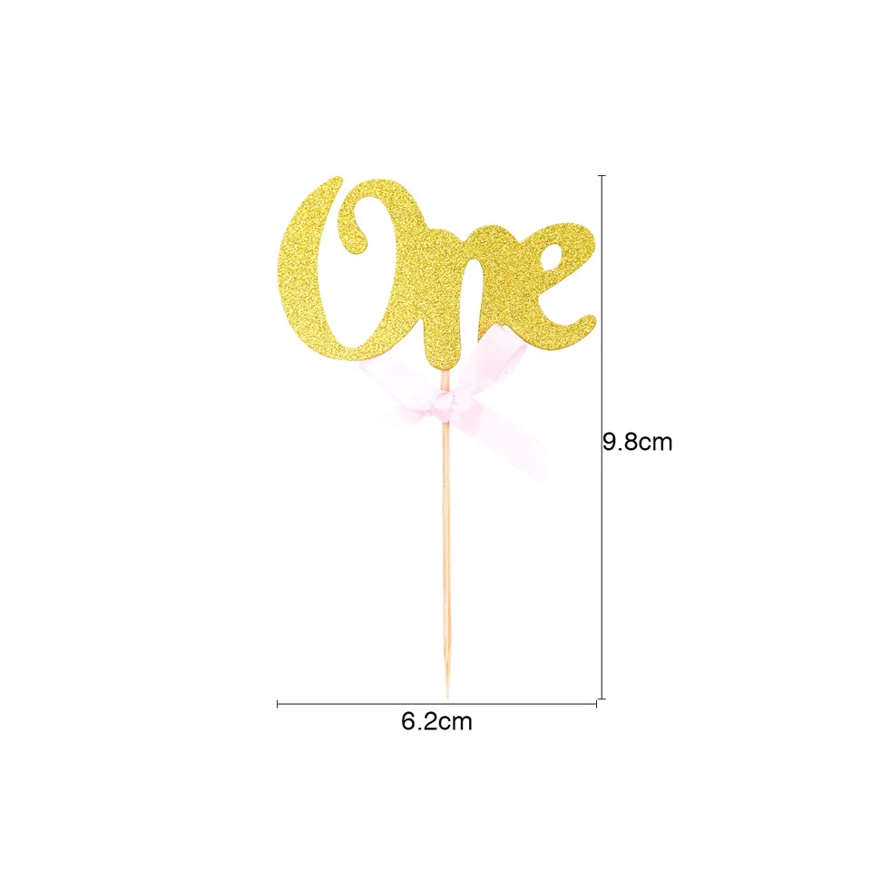 NICROLANDEE 10/6 шт./партия блеск Бумага 1st на день рождения, 1 год для капкейка-первый вечерние аксессуары для маленьких мальчиков и девочек поставки 25
