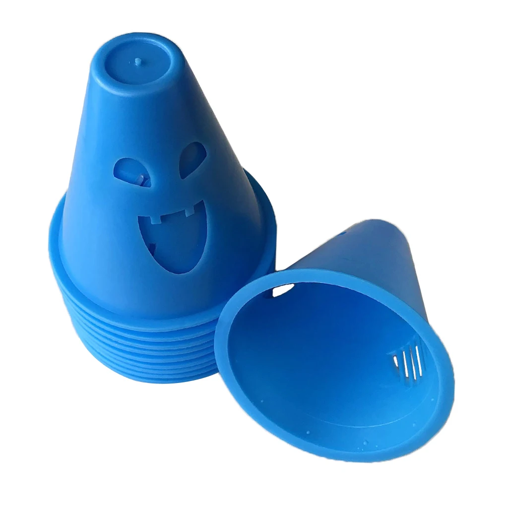 10 Pieces Windproof Bright Color Marker Cones Slalom Roller Inline Skating Sport Cone