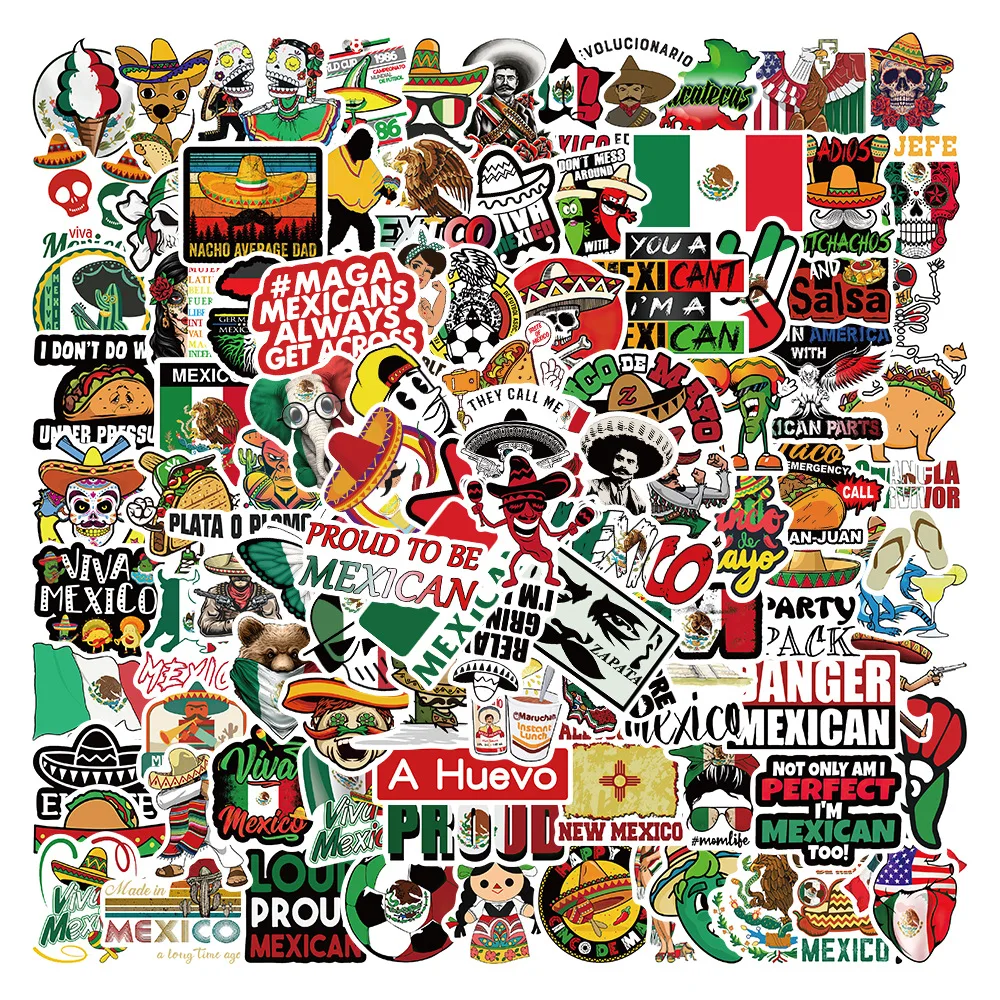Fashion Stickers Decorative Stickers Car Sticker Decal Fashion Mexico Food Stickers 50/100pcs For Guitar Kids TOY Bicycle Motorcycle Skateboard Snowboard Laptop Luggage Decals